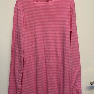 Kids pink striped pajama dress